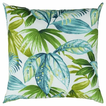 PALACEDESIGNS Tropical Foliage Indoor Outdoor Throw Pillow Blue Green PA3109282